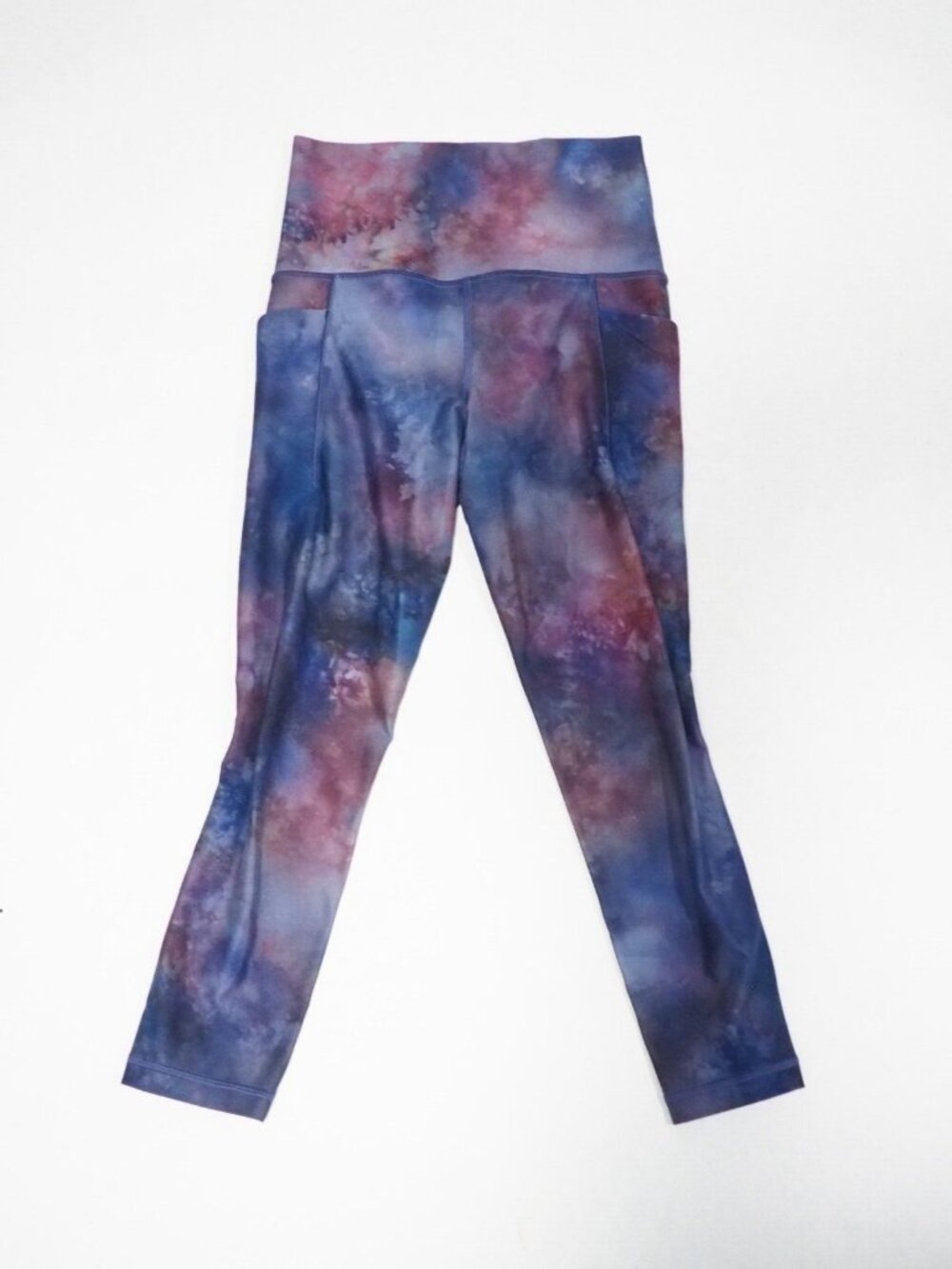 Athleta Blue & Purple Watercolor Athletic Salutation II Capri, Size XXS